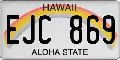 HI license plate EJC869