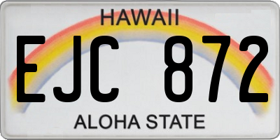 HI license plate EJC872