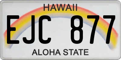 HI license plate EJC877