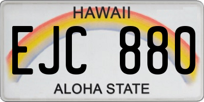 HI license plate EJC880