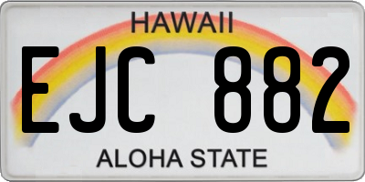 HI license plate EJC882