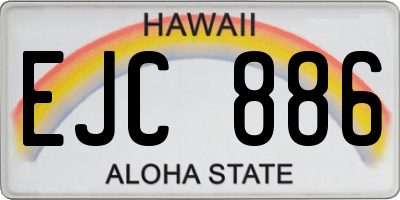 HI license plate EJC886