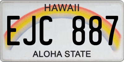 HI license plate EJC887