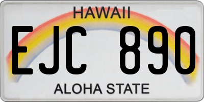 HI license plate EJC890