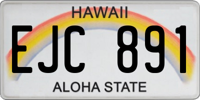 HI license plate EJC891