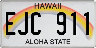 HI license plate EJC911