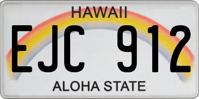 HI license plate EJC912