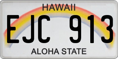 HI license plate EJC913