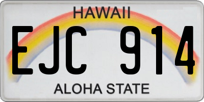 HI license plate EJC914