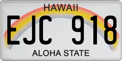 HI license plate EJC918