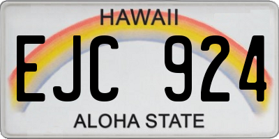 HI license plate EJC924