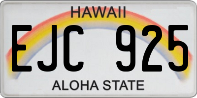 HI license plate EJC925