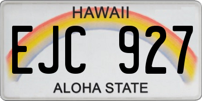 HI license plate EJC927