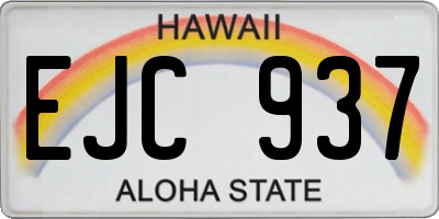 HI license plate EJC937