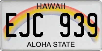 HI license plate EJC939
