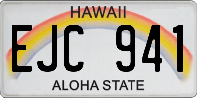 HI license plate EJC941