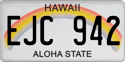HI license plate EJC942