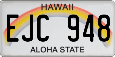 HI license plate EJC948