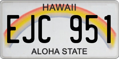 HI license plate EJC951