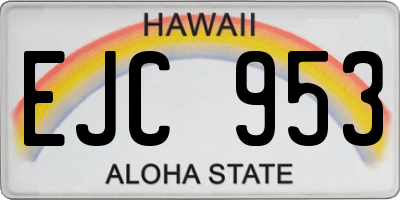 HI license plate EJC953