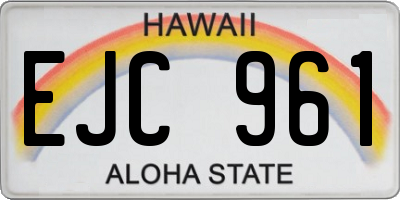 HI license plate EJC961