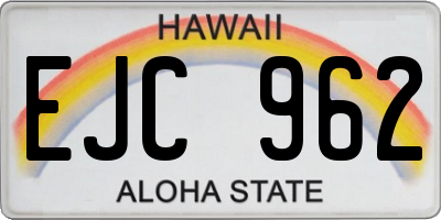 HI license plate EJC962