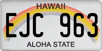 HI license plate EJC963