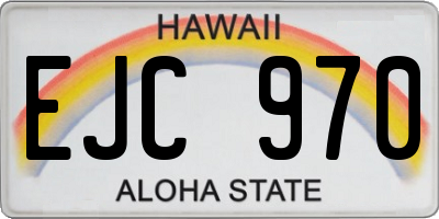 HI license plate EJC970