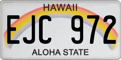 HI license plate EJC972