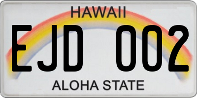 HI license plate EJD002