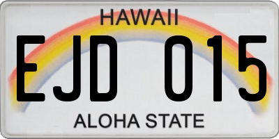 HI license plate EJD015