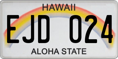 HI license plate EJD024