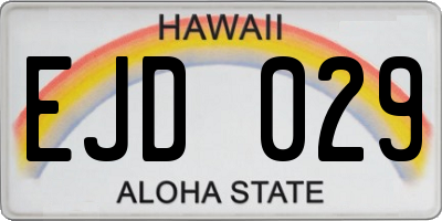 HI license plate EJD029