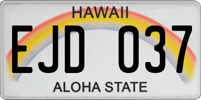 HI license plate EJD037
