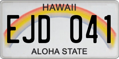 HI license plate EJD041
