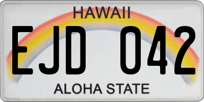 HI license plate EJD042