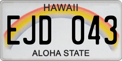 HI license plate EJD043