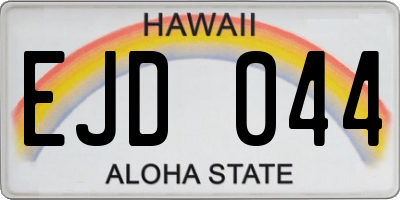 HI license plate EJD044