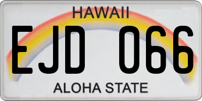 HI license plate EJD066