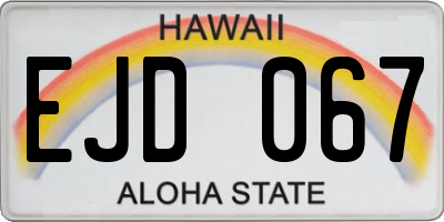 HI license plate EJD067