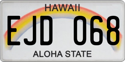 HI license plate EJD068