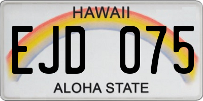 HI license plate EJD075