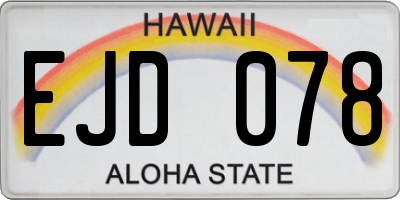 HI license plate EJD078