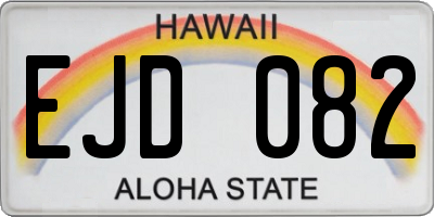 HI license plate EJD082
