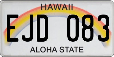 HI license plate EJD083