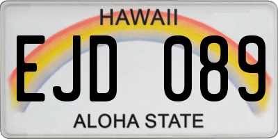 HI license plate EJD089