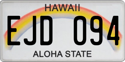 HI license plate EJD094