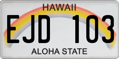 HI license plate EJD103