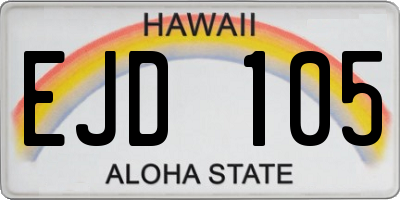 HI license plate EJD105
