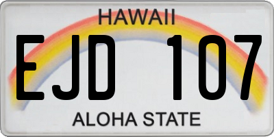 HI license plate EJD107